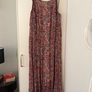 NATURAL LIFE Multicolor Paisley Maxi Dress with Gold Lurex Detail